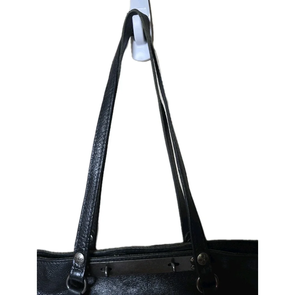 Patricia Nash  Benvenuto Black Leather Purse XL Tote Bag Studded